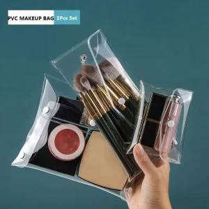 Transparent Clear PVC Cosmetic & Makeup Bags Cute Design Silk Screen Printing