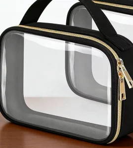 Transparent PVC Fashion Makeup Bag Waterproof Medium Capacity for Travel & Daily Use