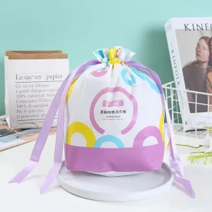 Transparent Reusable Drawstring Cosmetic Makeup Bag Clothes Pouch Storage Custom Plastic Drawstring Bag for Shoes