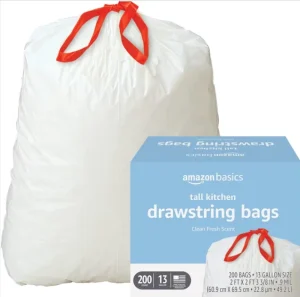 Trash Bag Roll 30L-240L Extra Thick Large Heavy Duty Black Drawstring Garbage Bag Bin Liner