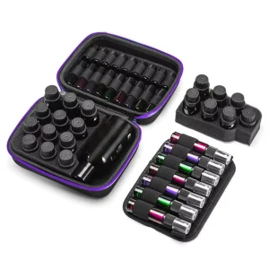 Travel Portable Fashion EVA Waterproof Open Stone Pattern Essential Oil Cosmetic Bags Bottle Display Box Women Perfume Tote Bag