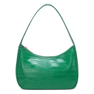 Travel Portable Fashion Women Handbag Luxury Green PU Shoulder Bag High Quality Zipper Closure Storage Pouch