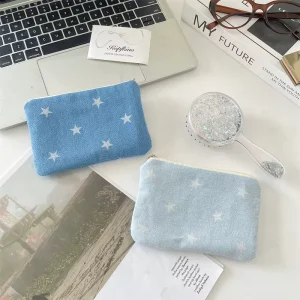 Travel Small Cute Star Printed Wallet Mini Cosmetic Lipstick Earphone Key Storage Bag Ladies Coin Purse