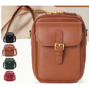 Trendy Casual Crossbody Shoulder Organizer Bag PU Cell Phone Bag for Men and Women