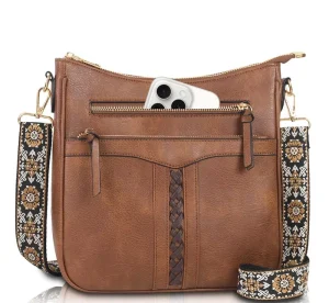 Trendy Crossbody Purses Soft Leather Shoulder Handbags Lightweight Travel Purse Crossbody Bags for Women