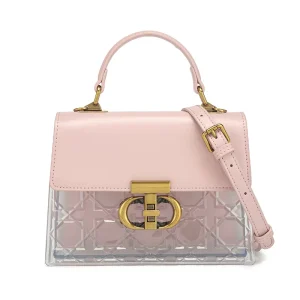 Trendy & Customizable Women Handbags Transparent Lattice Pattern Crossbody Bag Retro Style Shoulder Purse for Fashion Ladies