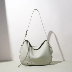 Trendy Early Spring High end Genuine Leather Zipper Single shoulder Underarm Crossbody Bag All match Large