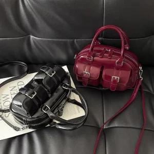 Trendy Elegant Casual Crossbody Shoulder Bag For Women Handheld Versatile Single Shoulder Bowling Bag With Zip Closure