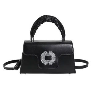Trendy Fashion Women’s PU Textured Zip Handbag New Seasonal Versatile Shoulder Crossbody Small square Bag