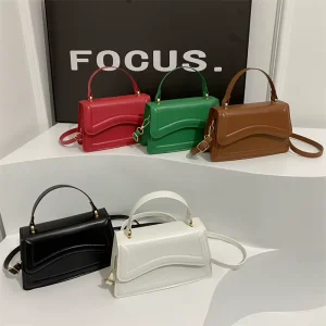 Trendy Shoulder Bags for Women PU Leather Crossbody Bag Simple Solid Color Flap Messenger Bag Designer Handbags