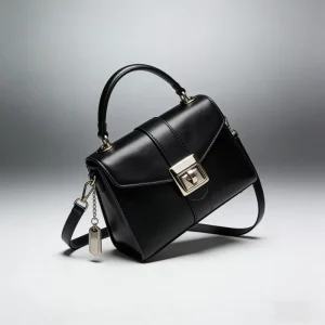 Trendy Silver Metallic Square Bag Retro Lock Satchel Crackle Oil-waxed Leather Crossbody Bag Chic for Commuting Dating