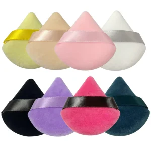 Triangle Cushion Soft Cotton Powder Puff Washable Loose Cosmetic Makeup Sponge