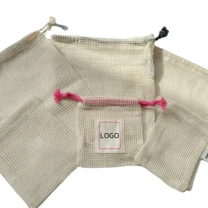 Underwear Lingerie Fruit Cosmetics Powder Puff Reusable Organic Cotton Mesh Drawstring Bag Pouch Portable Packing