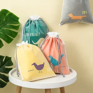 UniOne Supplier CPE Frosted Drawstring Dust Bag Bulk Packaging For Shoes Clothes Handbags With Custom Branding LOGO