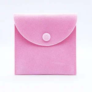 Velvet Jewelry Pouch Suede Jewelry Packaging Bag Luxury Jewelry Gift Bags Package Snap Button for Bracelet Necklace Packaging