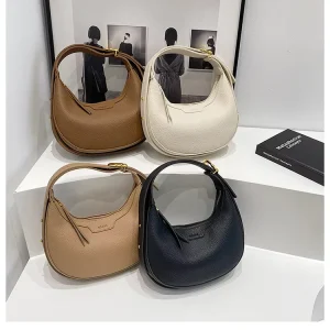 Versatile Single Shoulder Crossbody Underarm Bag Casual Lightweight Foldable Pillow Shaped Polyester Zipper