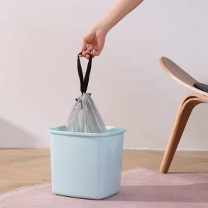 Vest Handle Drawstring HDPE Customized Size & Logo Household Garbage Trash Bags Puncture Resistant for Sharp or Heavy Waste