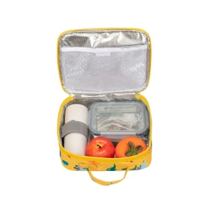 Vibrant Color Children’s Lunch Backpack with Dinosaur Print Practical for Outdoor Picnics School Trips and Family Adventures
