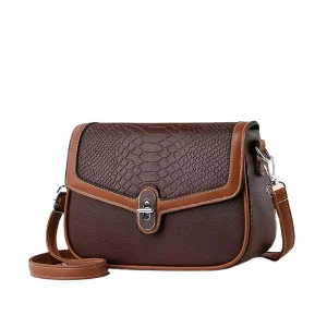 Vintage Hobo Bag Crocodile Flap Small Saddle Shoulder Underarm Bag Fashion Leather Handbag Metal Lock Alligator Crossbody Bag