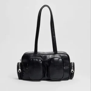 Vintage Large Capacity Shoulder Bag Women Solid Color Shopper Tote Soft PU Leather Handbag Evening Bag