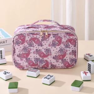 Vintage Pattern Mahjong Carry Storage Bag Portable Handbag Large Capacity Multifunctional High Value Mahjong Bags for Tiles