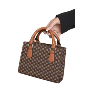 Vintage Printed All-Match High-End Women’s Handbag Elegant Korean Style Shoulder Bag Zipper Closure Polyester Lining
