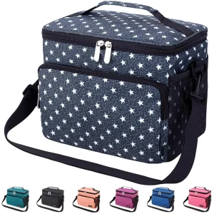 W0166 Cooler Bag Insulated Picnic Double Compartment Bag Outdoor Insulated Lunch Box