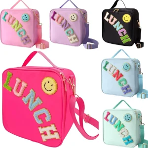 Waterproof Kids Lunch Box Insulated Lunch Bag with Removable Strap Aluminum Film Insulated Storage Bag