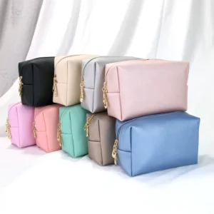 Waterproof PU Leather Cosmetic Bag for Women Portable Mini Travel Makeup Bag