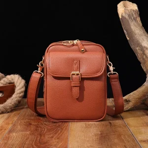 Waterproof PU Leather Crossbody Bag Multiple Pockets Preppy Lady Single Strap Daily Anti Theft Phone Bag RFID Protection