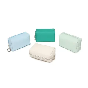 Waterproof PU Leather Travel Cosmetic Bag Stock Make-Up Bag with Zipper Eco-Friendly Fashion Toiletry Bag Makeup Organizer
