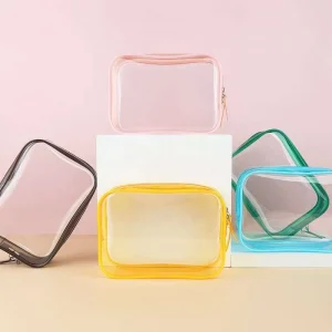 Waterproof PVC Cosmetic Bags Makeup Organizer Bag Travel Toilet Travel Pouch Kit Colorful Clear Makeup Bags