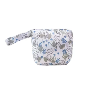 Waterproof Polyester Print Tote Bag 18x20cm Small Zipper Travel Cosmetic Storage Bag