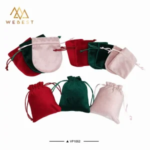 Webest Small Drawstring Jewelry Bags Velvet Jewelry Travel Bag Pouch for Packaging Cosmetic Bag with logo