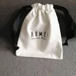 White Cotton Drawstring Bags Canvas