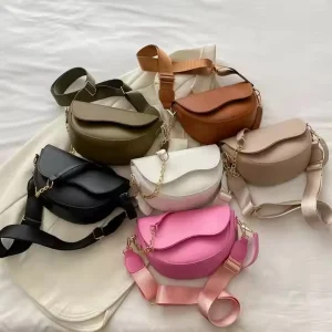 Wide Strap Women’s Shoulder Bag Crossbody Handbag for Lady Satchel Purse