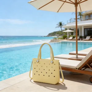 Women Fashion Shopping Tote Shoulder Bag Waterproof EVA Silicone Summer Beach Bag