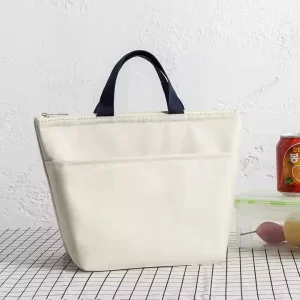 Women Kids Convenient Zipper Lunch Tote School Food Storage Bags Waterproof Oxford Thickened Handbag Picnic Bag