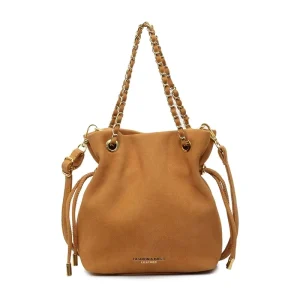 Women PU Leather Bucket Bag Vintage Elegant Shoulder Crossbody Handbag
