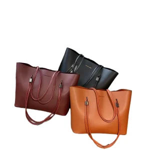 Women PU Leather Hand Bag Large Capacity Daily Work Messenger Tote Handbag Shoulder Bag