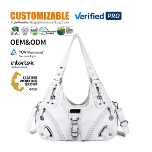 Women Tie dye PU Leather Shoulder Bag Detachable Strap Crossbody Hobo Vintage Trendy Large Capacity