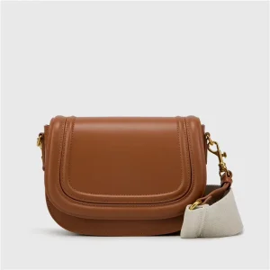 Women Vintage Flap Small Saddle Bag PU Leather Wide Strap Crossbody Bag Shoulder Underarm Purses