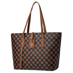 Women’s Bag Checkered Handbag Fashionable Tote Bag High-end Sense Shoulder Crossbody Bag