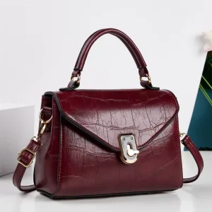 Women’s Crocodile Pattern PU Handbags Solid Color Luxury Lady Shoulder Bags