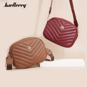 Women’s Cross Body Zipper Shoulder Bag Large Capacity Quilted Fashionable PU Material