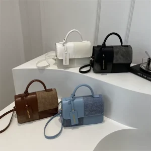 Women’s Crossbody Bag Korean Style Casual Color Block Shoulder Bags Small Square Bag