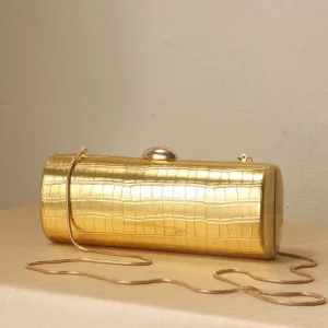 Women’s Elegant Fashion Mid-length PU Crossbody Handbag Polyester Chain Decoration