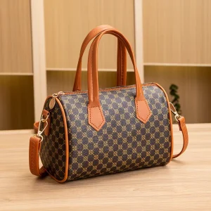 Women’s Fashion Crossbody Camera Bag Simple Grain Texture Leather Shoulder Strap Zip Cross-Border Design Europe United