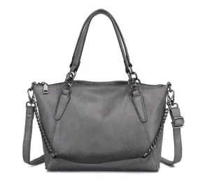 Women’s Fashion Rock Genuine Leather Crossbody Bag with Three Shoulder Straps ZIP Closure and Chains Handbags Designer Bags