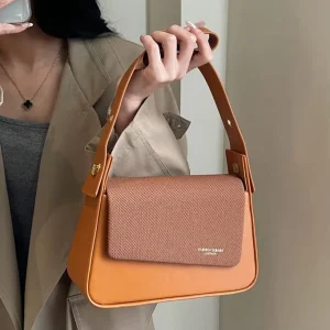Women’s Flap Crossbody Saddle Bag PU Leather Durable Lightweight Design Single Strap Hasp Closure Casual Lady for Daily Use